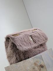 Saint Laurent Large Niki Shoulder Taro Bag in Faux Fur 47×34×16cm - 3
