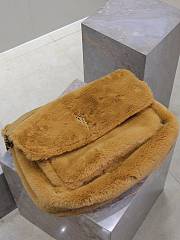 Saint Laurent Large Niki Shoulder Yellow Bag in Faux Fur 47×34×16cm - 4
