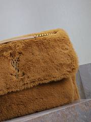 Saint Laurent Large Niki Shoulder Yellow Bag in Faux Fur 47×34×16cm - 5