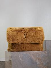 Saint Laurent Large Niki Shoulder Yellow Bag in Faux Fur 47×34×16cm - 1