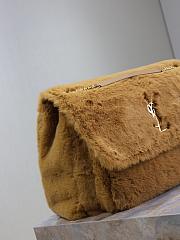 Saint Laurent Large Niki Shoulder Yellow Bag in Faux Fur 47×34×16cm - 3