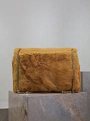 Saint Laurent Large Niki Shoulder Yellow Bag in Faux Fur 47×34×16cm - 6