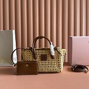 Miu Miu Ivy raffia crochet bag 25.5x14x9.5cm - 1