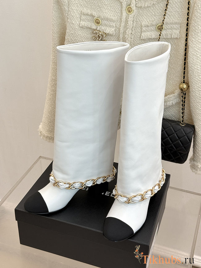 Chanel Chain-Detail High Boots - 1