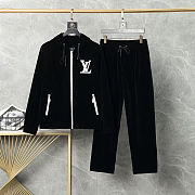 Louis Vuitton Velvet Zipped Hoodie and Track Pants - 1