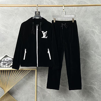 Louis Vuitton Velvet Zipped Hoodie and Track Pants