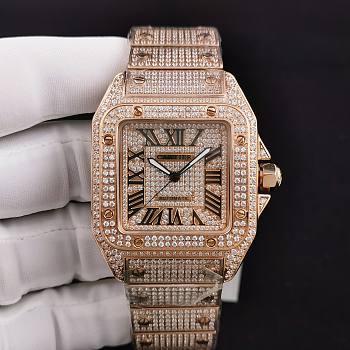 Cartier Santos de Cartier Rose Gold Diamond Watch