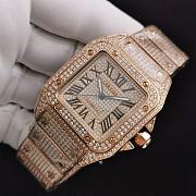 Cartier Santos de Cartier Rose Gold Diamond Watch - 2