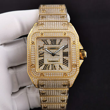 Cartier Santos de Cartier Yellow Gold Diamond Watch