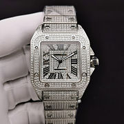 Cartier Santos de Cartier Silver Diamond Watch - 1