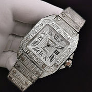 Cartier Santos de Cartier Silver Diamond Watch - 3