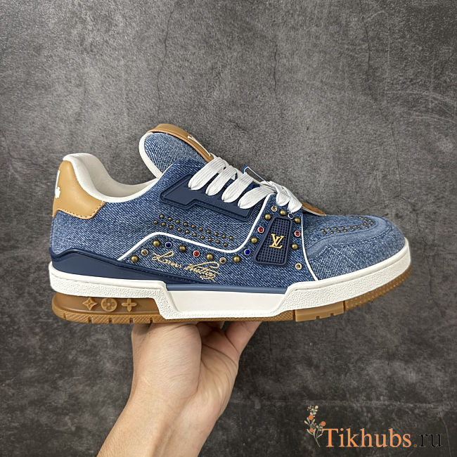 LV Trainer Sneaker faded denim - 1