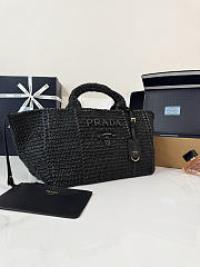 Prada Large Crochet Tote Black Bag 23.5x 35x22cm - 6