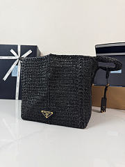 Prada Large Crochet Tote Black Bag 23.5x 35x22cm - 5