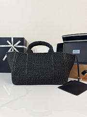 Prada Large Crochet Tote Black Bag 23.5x 35x22cm - 3