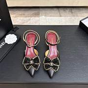 Chanel Bead Bow Slingback Heels - 4