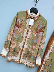 Zimmermann Tiggy Green Paisley Print Silk Shirt & Pants Set. - 2