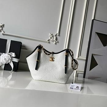 Chanel Raffia Small Shopping White Bag 20×28×7cm