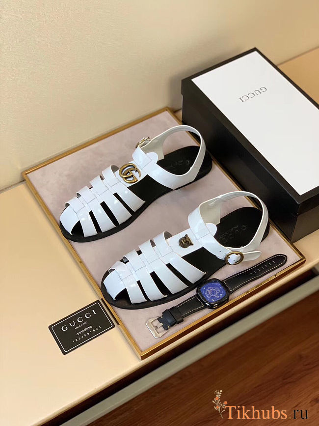 Gucci Fisherman White Sandals - 1