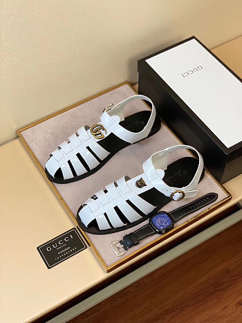 Gucci Fisherman White Sandals