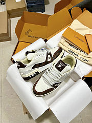 Louis Vuitton LV Trainer Brown White Sneaker - 1