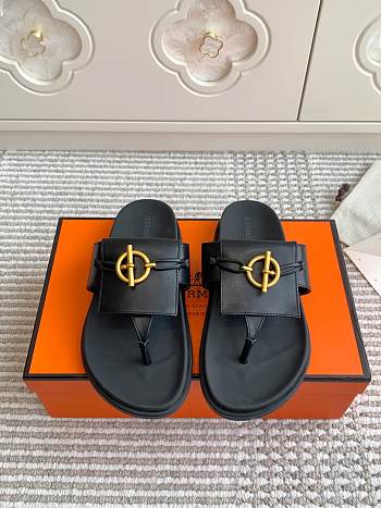 Hermès Miss Black Sandal 