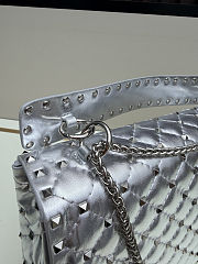  Valentino Garavani Metallic Nappa Medium Rockstud Spike 30x8.5x20cm - 3