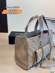Chanel Quilted Suede Tote Bag 34x13x25cm - 5