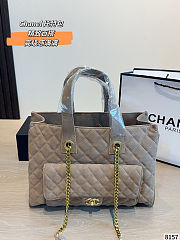 Chanel Quilted Suede Tote Bag 34x13x25cm - 4