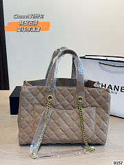 Chanel Quilted Suede Tote Bag 34x13x25cm - 3