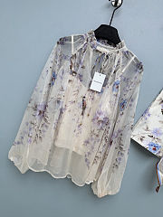  Zimmermann Mae Floral Bird Print Blouse and Shorts Set - 5