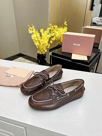 Miu Miu Bleached Leather Deck Shoes