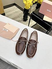 Miu Miu Bleached Leather Deck Shoes - 5