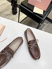 Miu Miu Bleached Leather Deck Shoes - 3