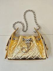 Chanel 25 Mini Bag Gold Metallic Caviar  - 1