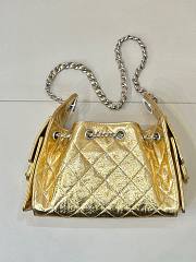 Chanel 25 Mini Bag Gold Metallic Caviar  - 6