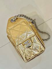 Chanel 25 Mini Bag Gold Metallic Caviar  - 5