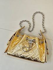 Chanel 25 Mini Bag Gold Metallic Caviar  - 4