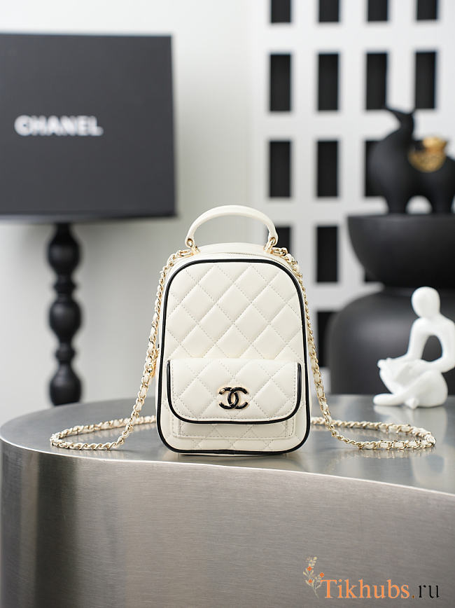  Chanel Mini Black White Backpack 18x13x9cm - 1