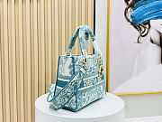 Christian Dior Medium Lady D-Lite Toile de Jouy Blue Bag 24cm - 5