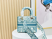 Christian Dior Medium Lady D-Lite Toile de Jouy Blue Bag 24cm - 4
