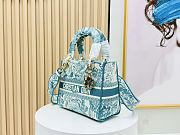 Christian Dior Medium Lady D-Lite Toile de Jouy Blue Bag 24cm - 2