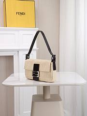 Fendi Zucca Baguette Cream Medium Bag 26x15x4cm - 4