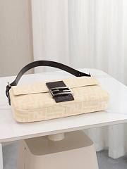 Fendi Zucca Baguette Cream Medium Bag 26x15x4cm - 3