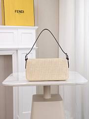 Fendi Zucca Baguette Cream Medium Bag 26x15x4cm - 2