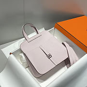 Hermes Halzan 25 Mauve Pale Clemence Bag 25x7.9x17cm - 6