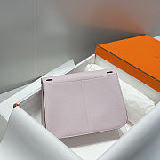 Hermes Halzan 25 Mauve Pale Clemence Bag 25x7.9x17cm - 5