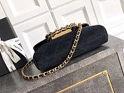 CHANEL Black Quilted Velvet Flap Bag with Chain Top Handle 32×22×7 Cm - 6