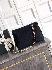 CHANEL Black Quilted Velvet Flap Bag with Chain Top Handle 32×22×7 Cm - 4