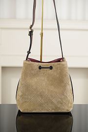 Chanel Bucket Bag Suede Calfskin & Calfskin Dark Beige Black 23x23x14.5cm - 1